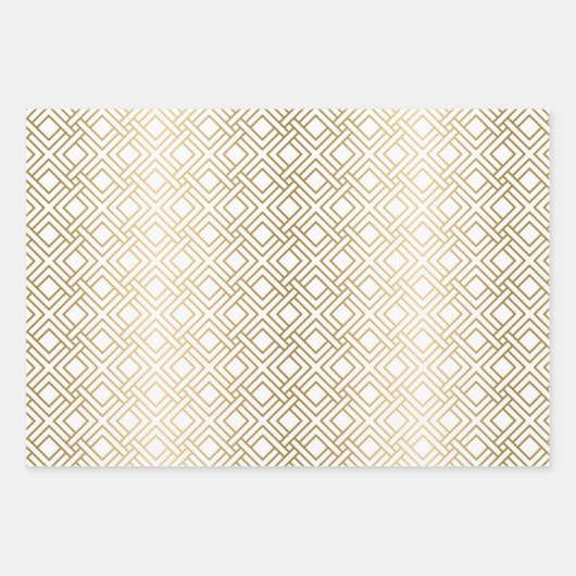Goud geometrisch patroon, aangepaste achtergrond inpakpapier vel (Voorkant)