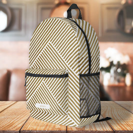 Goud geometrisch patroon Elegant verfijnd luxe Bedrukte Rugzak