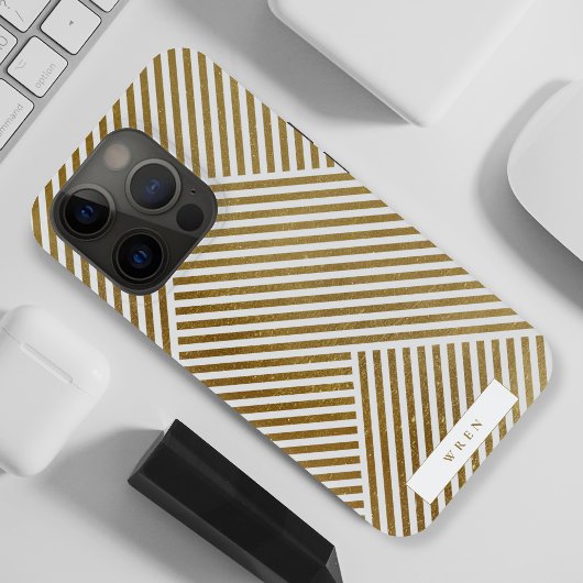 Goud geometrisch patroon Elegant verfijnd luxe Case-Mate iPhone Case
