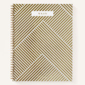 Goud geometrisch patroon Elegant verfijnd luxe Notitieboek (Voorkant)