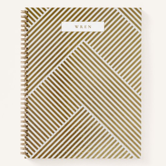 Goud geometrisch patroon Elegant verfijnd luxe Notitieboek (Voorkant)