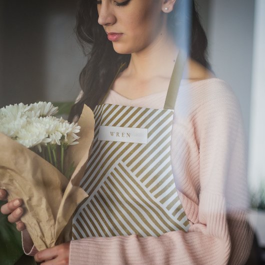 Goud geometrisch patroon Elegant verfijnd luxe Schort