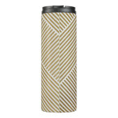 Goud geometrisch patroon Elegant verfijnd luxe Thermosbeker (Achterkant)