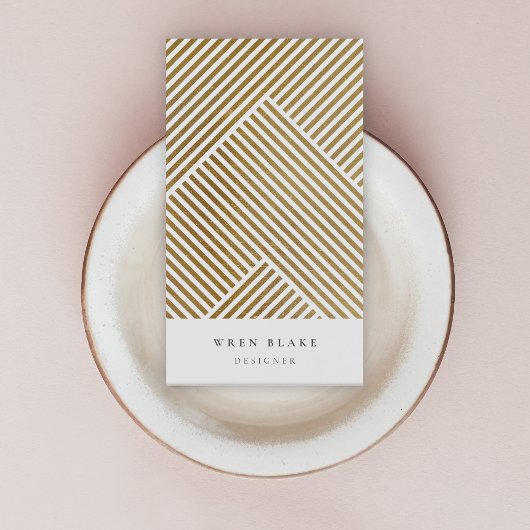 Goud geometrisch patroon Elegant verfijnd luxe Visitekaartje
