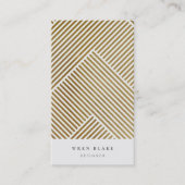 Goud geometrisch patroon Elegant verfijnd luxe Visitekaartje (Voorkant)