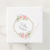 Goud Geometrisch Roze Blush Bloemen Bruiloft Bedankjes Labels (In situ)