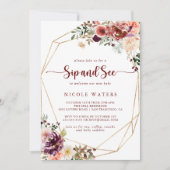 Goud Geometrisch Rustiek Zomer Bloemen Sip en See Kaart (Voorkant)