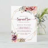 Goud Geometrisch Rustiek Zomer Bloemen Sip en See Kaart (Staand voorkant)