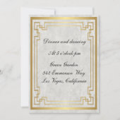 Goud Geometrisch Wit Marmer Bruiloft Receptie Kaar Kaart (Voorkant)