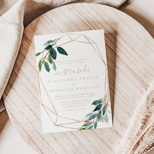 Goud Geometrische afbeelding Eucalyptus Nuestra Bo Kaart