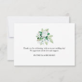 Goud Geometrische Bloemen Groen Bruiloft Dank u RSVP Kaartje (Achterkant)