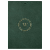 Goud Geometrische cirkels Groene monogram Klembord (Achterkant)