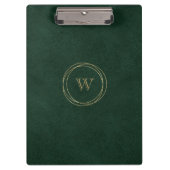 Goud Geometrische cirkels Groene monogram Klembord (Voorkant)