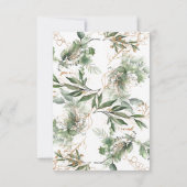 Goud Geometrische Eucalyptus Elegant Greenery Sage RSVP Kaartje (Achterkant)