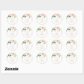 Goud Geometrische Herfst bloemen Weddenserend Enve Ronde Sticker (Vel)