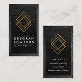 Goud-geometrische pictogrammen visitekaartje (Voorkant / Achterkant)