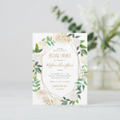 Goud Geometrische Waterverf Floral Vrijgezellenfee Uitnodiging Briefkaart (Staand voorkant)