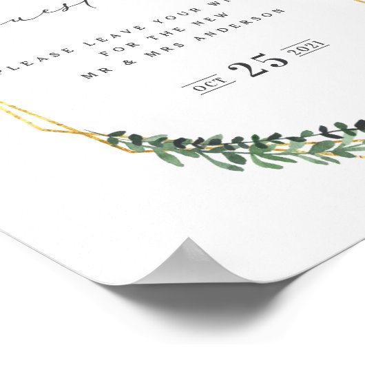 Goud Geometrische waterverf groen Poster (Hoek)