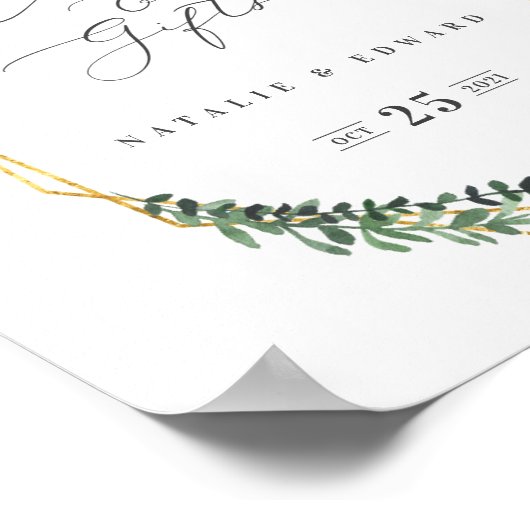 Goud Geometrische waterverf groen Poster (Hoek)