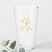 Goud Gepersonaliseerd Monogram en Naam Bruidsmeisj Glas