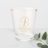 Goud Gepersonaliseerd Monogram en Naam Bruidsmeisj Shot Glas