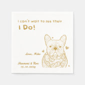 Goud gepersonaliseerde aangepaste hond eenvoudige  servet (Voorkant)