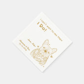 Goud gepersonaliseerde aangepaste hond eenvoudige  servet (Hoek)