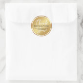 Goud | Gepersonaliseerde Dank Je Wel Ronde Sticker (Tas)