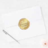 Goud | Gepersonaliseerde Dank Je Wel Ronde Sticker (Envelop)