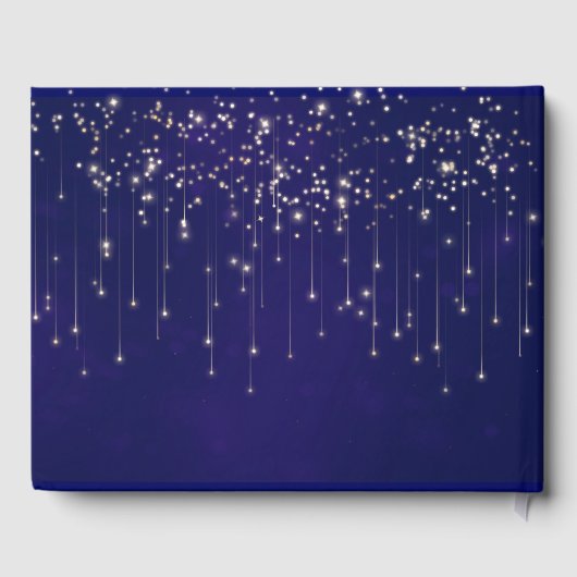 Goud Gepersonaliseerde Fairy Lights Bruiloft Gastenboek (Achterkant)
