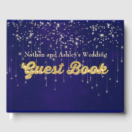 Goud Gepersonaliseerde Fairy Lights Bruiloft Gastenboek