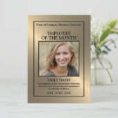 Goud/gepersonaliseerde foto - Employee Award Kaart (Staand voorkant)