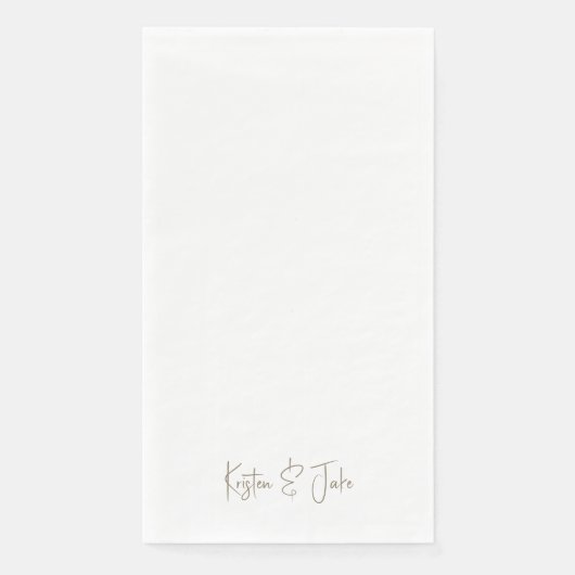 Goud Gepersonaliseerde Script Namen Papier Servet (Voorkant)