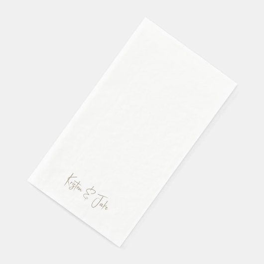 Goud Gepersonaliseerde Script Namen Papier Servet (Hoek)