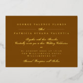 Goud geperst terracotta Formele kalligrafie Elegan Folie Uitnodiging (Voorkant)