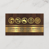 Goud gereedschap op hout visitekaartje (Voorkant)