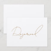 Goud Gereserveerd Zetelteken Kaart (Voorkant / Achterkant)