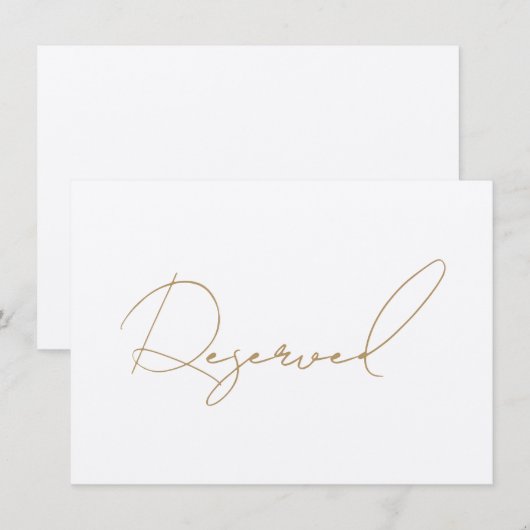Goud Gereserveerd Zetelteken Kaart (Voorkant / Achterkant)