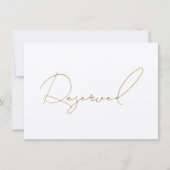 Goud Gereserveerd Zetelteken Kaart (Voorkant)