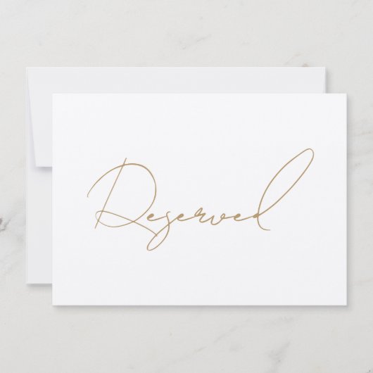 Goud Gereserveerd Zetelteken Kaart (Voorkant)