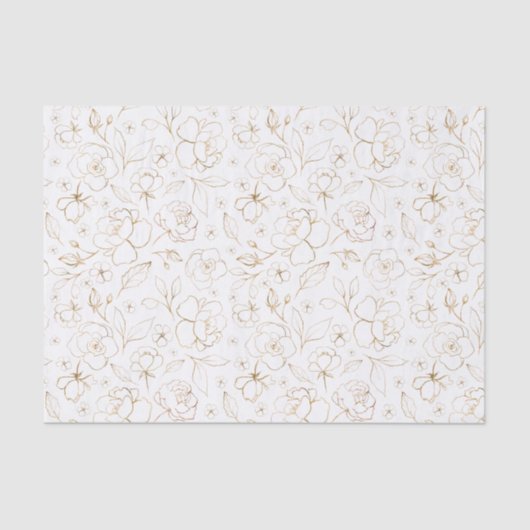 Goud geschetst Rozen tissuepapier (Voorkant)