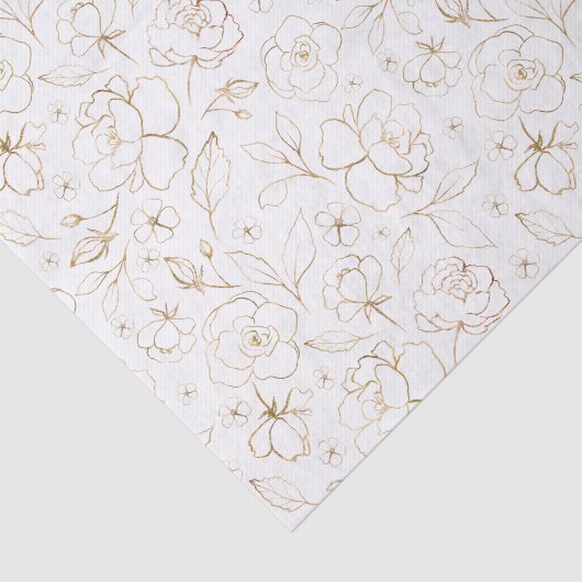 Goud geschetst Rozen tissuepapier (Detail)