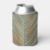 Goud geschilderd tropisch palmpatroon blikjeskoeler (Blikje Voorkant)