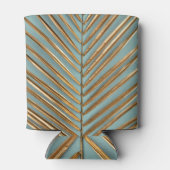 Goud geschilderd tropisch palmpatroon blikjeskoeler (Achterkant)