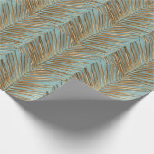 Goud geschilderd tropisch palmpatroon cadeaupapier (Hoek)