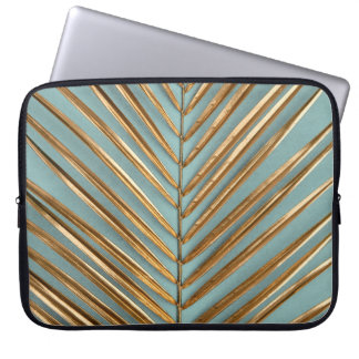 Goud geschilderd tropisch palmpatroon laptop sleeve