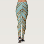 Goud geschilderd tropisch palmpatroon leggings (Achterkant)