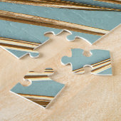 Goud geschilderd tropisch palmpatroon legpuzzel (Zijkant)