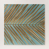 Goud geschilderd tropisch palmpatroon legpuzzel (Horizontaal)