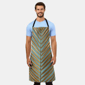 Goud geschilderd tropisch palmpatroon schort (Gedragen)